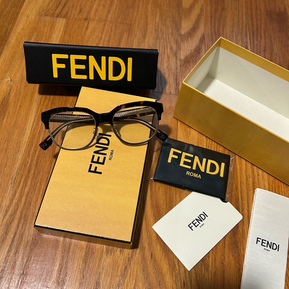 Fendi Tortoiseshell and Gold Eyeglasses